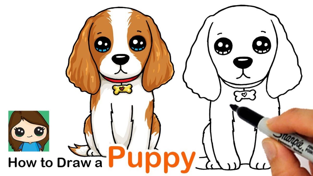 Как рисовать собаку детям: первый вариант