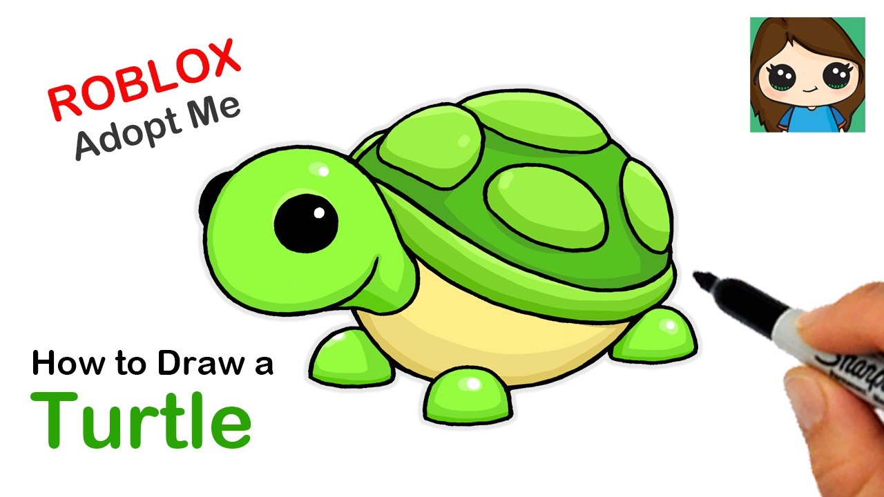 Как нарисовать черепаху из Адопт Ми Роблокс поэтапно - Ravlyk