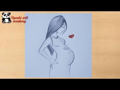 Как нарисовать беременную девушку поэтапно 2 урока