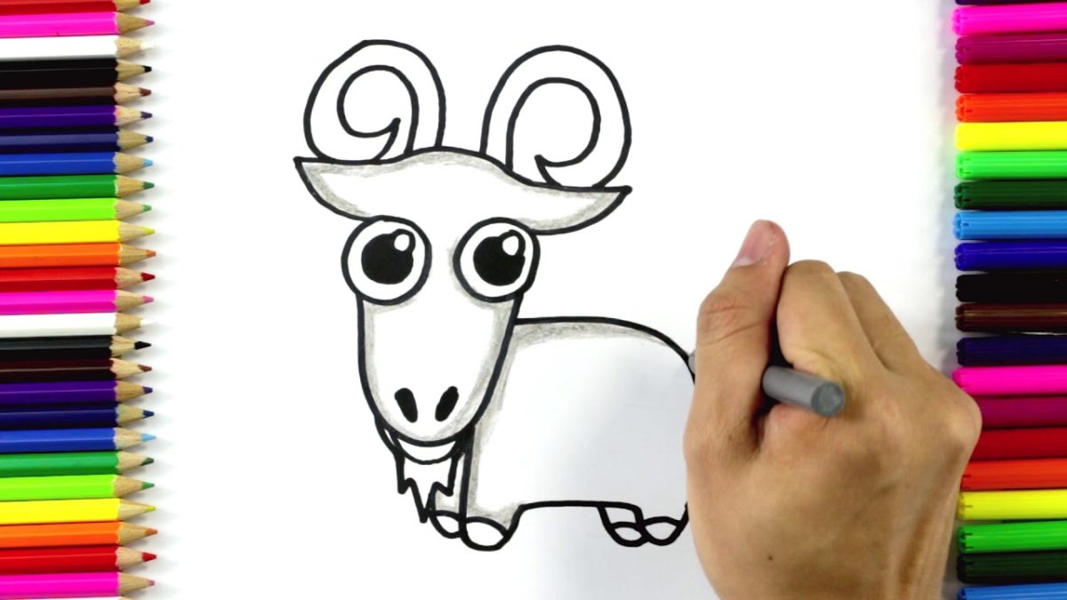 Как нарисовать козу при помощи простого карандаша