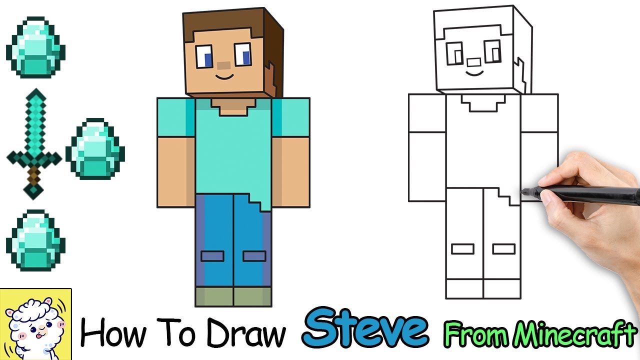 как нарисовать Стива из Майнкрафт - Ravlyk