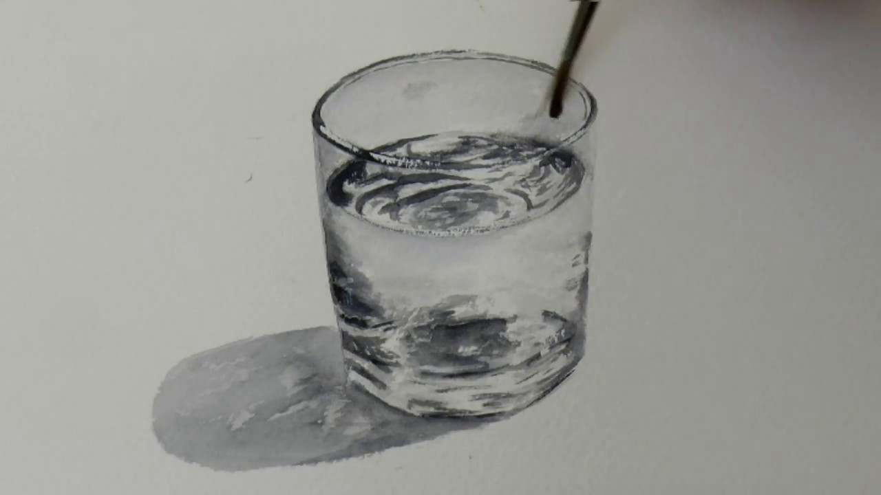 Как нарисовать стакан с водой - пошаговый рисунок акварельными красками для  начинающих - Ravlyk
