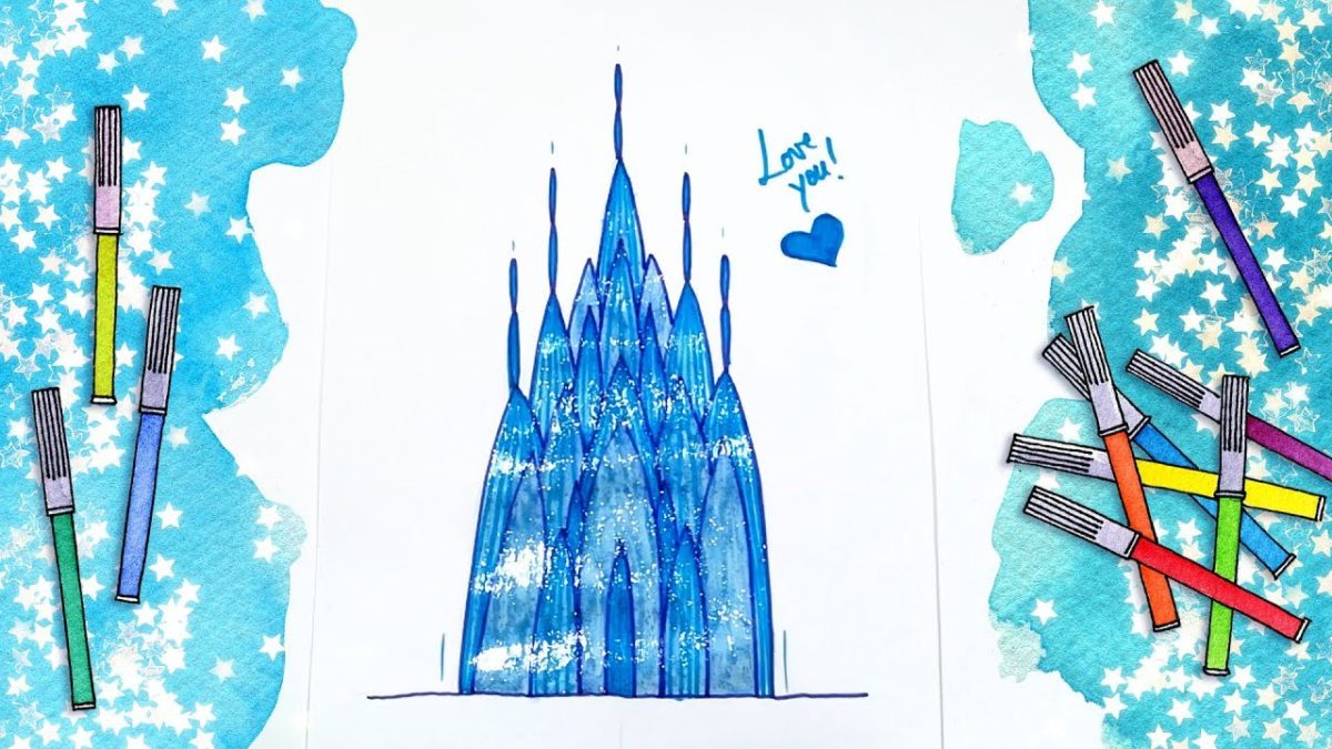 как нарисовать замок Снежной Королевы - Ravlyk