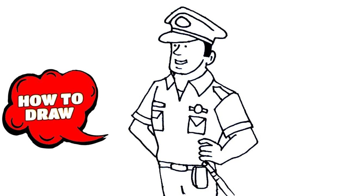 Как нарисовать полицейского поэтапно