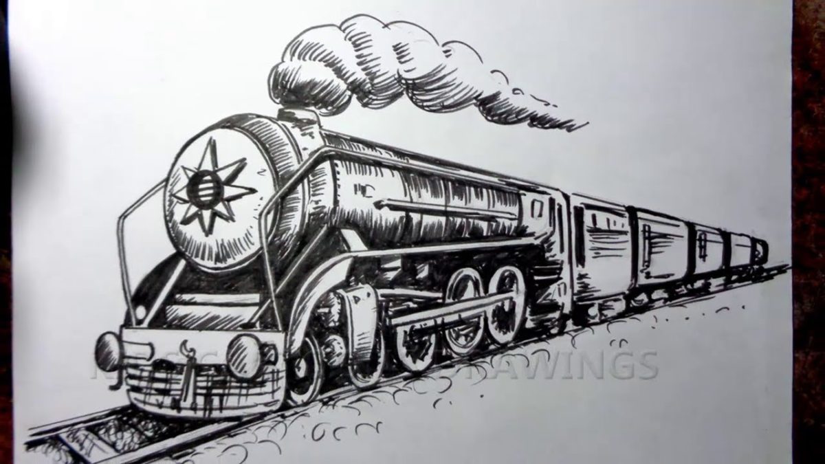 Как нарисовать поезд карандашом — поэтапные мастер-классы для детей, фото уроки легких рисунков