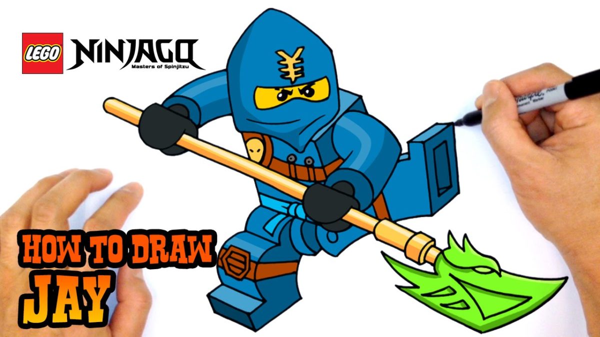 Как рисовать Джея из Lego Ninjago