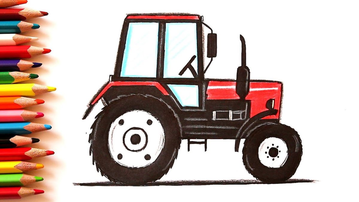 Как нарисовать трактор.Видео урок рисования для детей 3-5 лет.Рисуем трактор.Каля-Маля