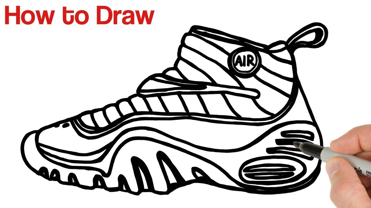 Как нарисовать кроссовки nike