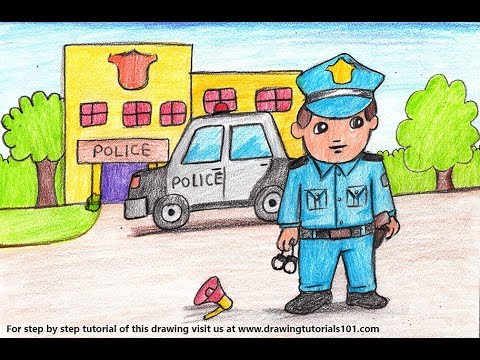 Как нарисовать полицейского самостоятельно