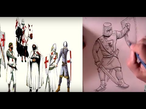 Рисуем рыцаря из сказок поэтапно карандашом | Рыцарь, Рисунки, Тамплиеры