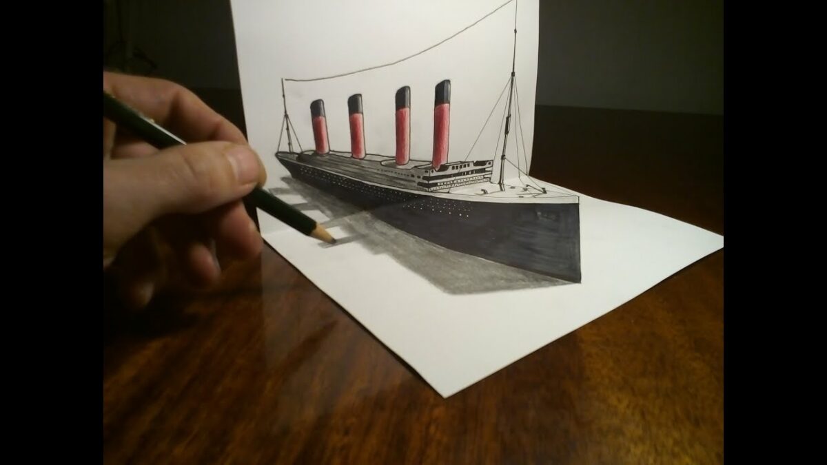 Как нарисовать Титаник карандашом поэтапно